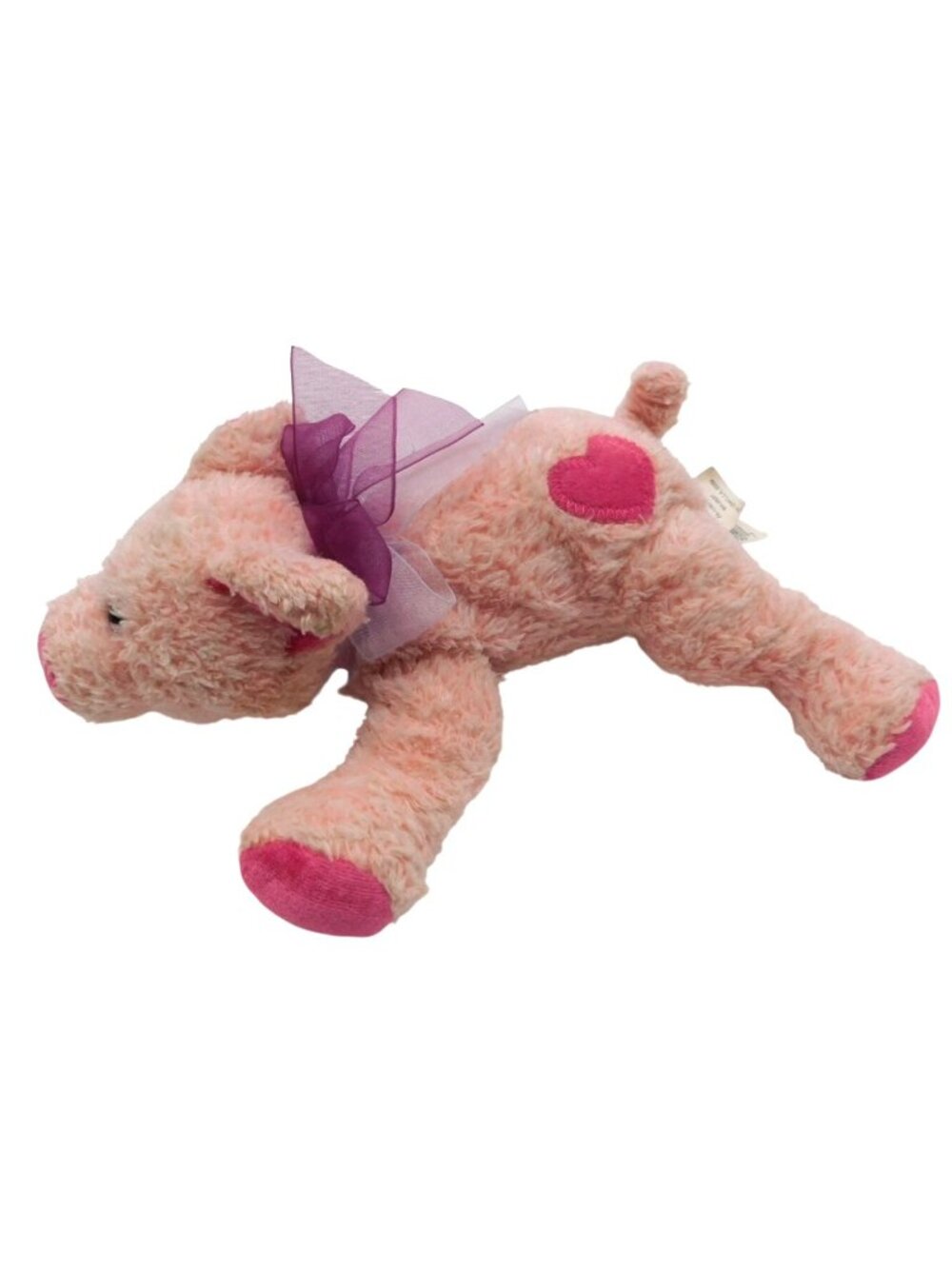 Walmart Pink Pig Beanie Plush 8" Valentine's Day Vintage Lovey Heart Ribbon